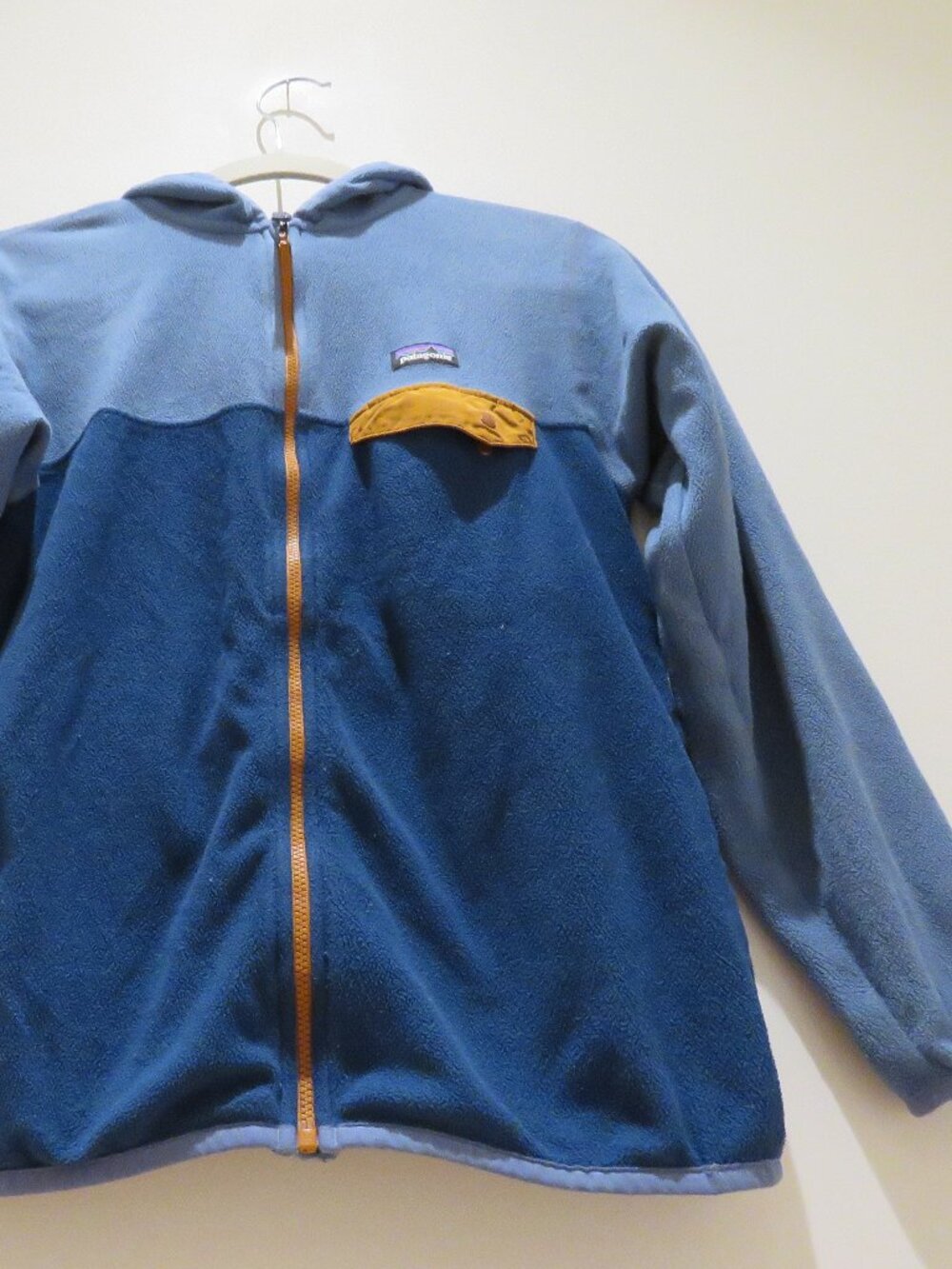 PATAGONIA Micro D Snap-T Hooded Full Zip Fleece Jacket Blue Boys Size 12 Outdoor - Picture 7 of 13